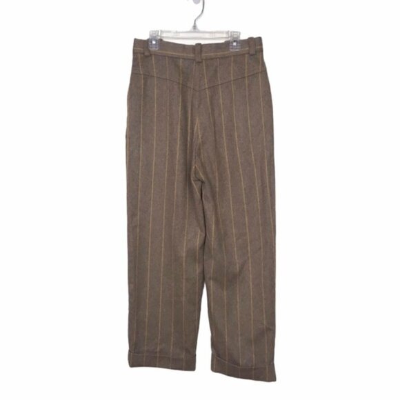 & Other Stories Tan Pinstripe Cape Blazer & Trouser Set Size 4 - Picture 11 of 16